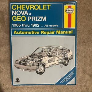 Chevrolet Nova Haynes Repair Manual Geo Prizm 1985 1986 1987 1988 - 1992 #1642